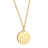 Stainless Steel Trendy Style Round  Pendant Nacklace Collar  For Women  accessories Party Collier Wedding Gold Color