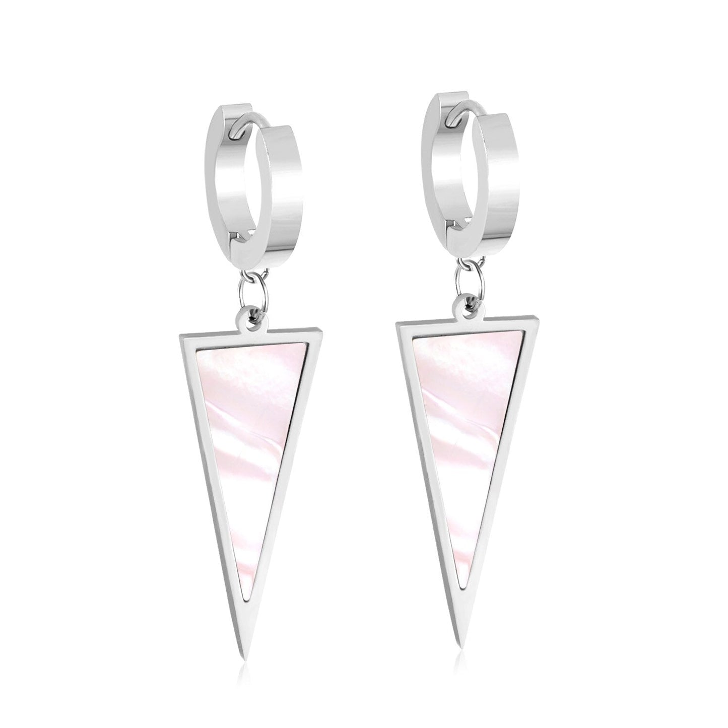 ASON Trendy Style Triangle Shell Drop Earrings for Women Stainless Steel Gold Color Hoop Jewelry Party Daily Wear Piercing asonjewelry