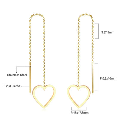 Simple Tassel Linear Chain Long Drop Earrings For Women Girl Geometric Star Hanging Ear Line Japan Korean Jewelry 2022 asonjewelry