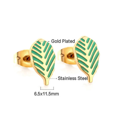 Stainless Steel Lucky Star Stud Earrings For Women Girls Gold Plated Silver Color Trendy Piercing Ear Wholesale asonjewelry