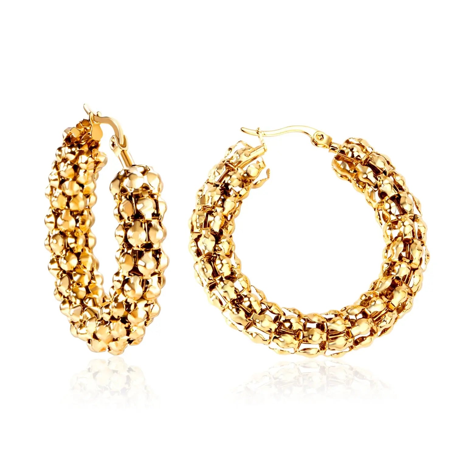 Minimalist Stainless Steel Hoop Earrrings for Women Gold Color Metal Circle Earrings Vintage Girls Party Jewelry Gifts asonjewelry