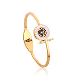 Pulseras Mujer Bangles For Women Stainless Steel Round Universe Blue Color Stainless Steel Cuff Bracelets Bangles Girl