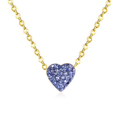 ASON Clay Heart Pendant Necklaces 12 Colors Stainless Steel Gold Color Chains Necklaces Lover's Party Wedding Gift Chokers asonjewelry