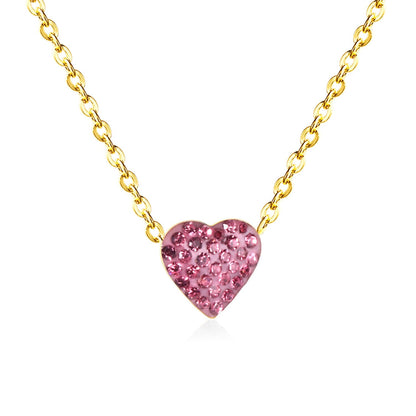 ASON Clay Heart Pendant Necklaces 12 Colors Stainless Steel Gold Color Chains Necklaces Lover's Party Wedding Gift Chokers asonjewelry