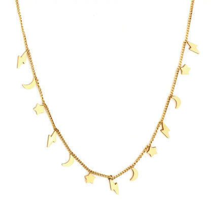 Stainless Steel Trendy Collier For Woman Beach Jewelry On Neck Gold Plated Vintage Romantic Boho Chain Necklaces asonjewelry