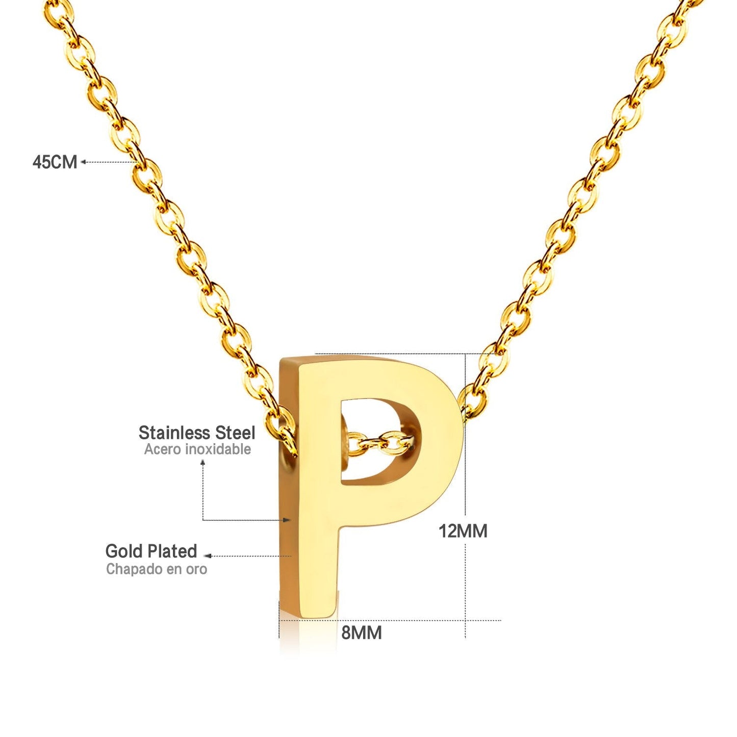 ASON Delicate Classic Style Initial 26 Letters Alphabet Chain Pendant Necklace Stainless Steel Gold Color Jewelry Chokers asonjewelry