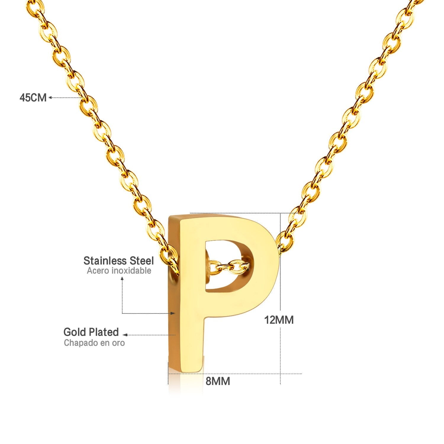 ASON Delicate Classic Style Initial 26 Letters Alphabet Chain Pendant Necklace Stainless Steel Gold Color Jewelry Chokers asonjewelry