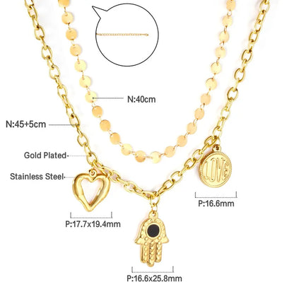 Gothic Multilayer Snake Crystal Necklace Women Gold Color Stainless Steel Double Chain Bohemian 2022 Trendy Jewelry asonjewelry