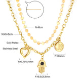 Gothic Multilayer Snake Crystal Necklace Women Gold Color Stainless Steel Double Chain Bohemian 2022 Trendy Jewelry
