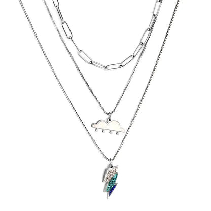 Double Layered Decor Necklaces Heart Broken Woman Choker Rainbow Multilayer Lightning Brand Design Products On Neck asonjewelry