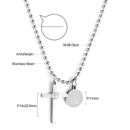 Stainless Steel CZ Cross Pendant Necklace For Women Men Crystal Rhinestone Jesus Box Chain Gothic Jewelry Gifts asonjewelry