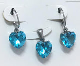 Heart Shape Luxury Jewelry Sets For Woman Dangle AAA Zirconia Earrings With Heart Fairy Aesthetic Pendant Necklace