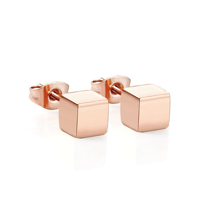 ASON Trendy Square Earrings Smooth Cube Piercing Stud Earring Stainless Steel for Women Girl Geometric Jewelry Accessories asonjewelry