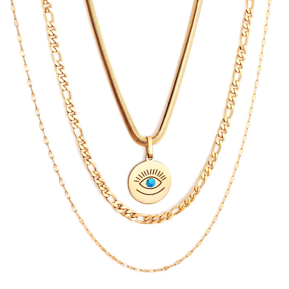 Statement Necklace No Fade Gold Color Stainless Steel Square