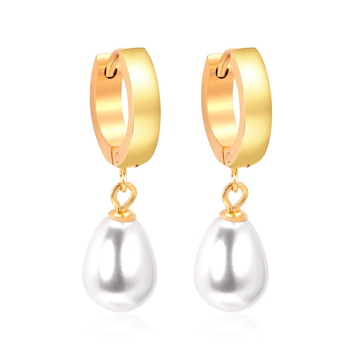 ASON Korean Statement Drop Dangle Imitation Pearl Earrings for Women Stainless Steel Hanging Earring Set for Female Jewelry asonjewelry