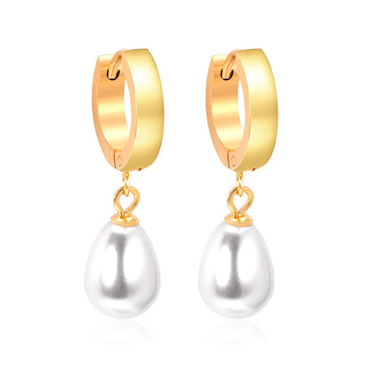 ASON Korean Statement Drop Dangle Imitation Pearl Earrings for Women Stainless Steel Hanging Earring Set for Female Jewelry asonjewelry