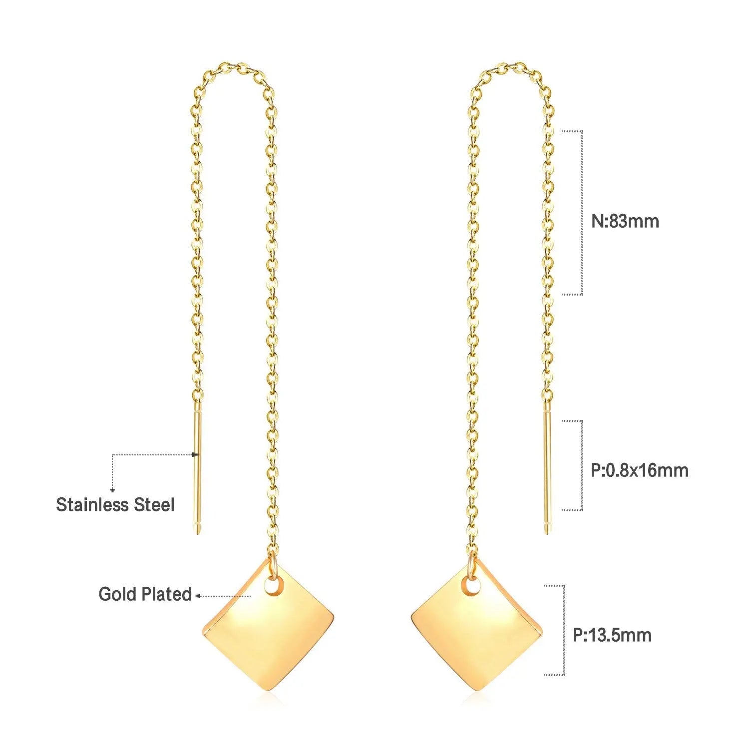 Simple Tassel Linear Chain Long Drop Earrings For Women Girl Geometric Star Hanging Ear Line Japan Korean Jewelry 2022 asonjewelry