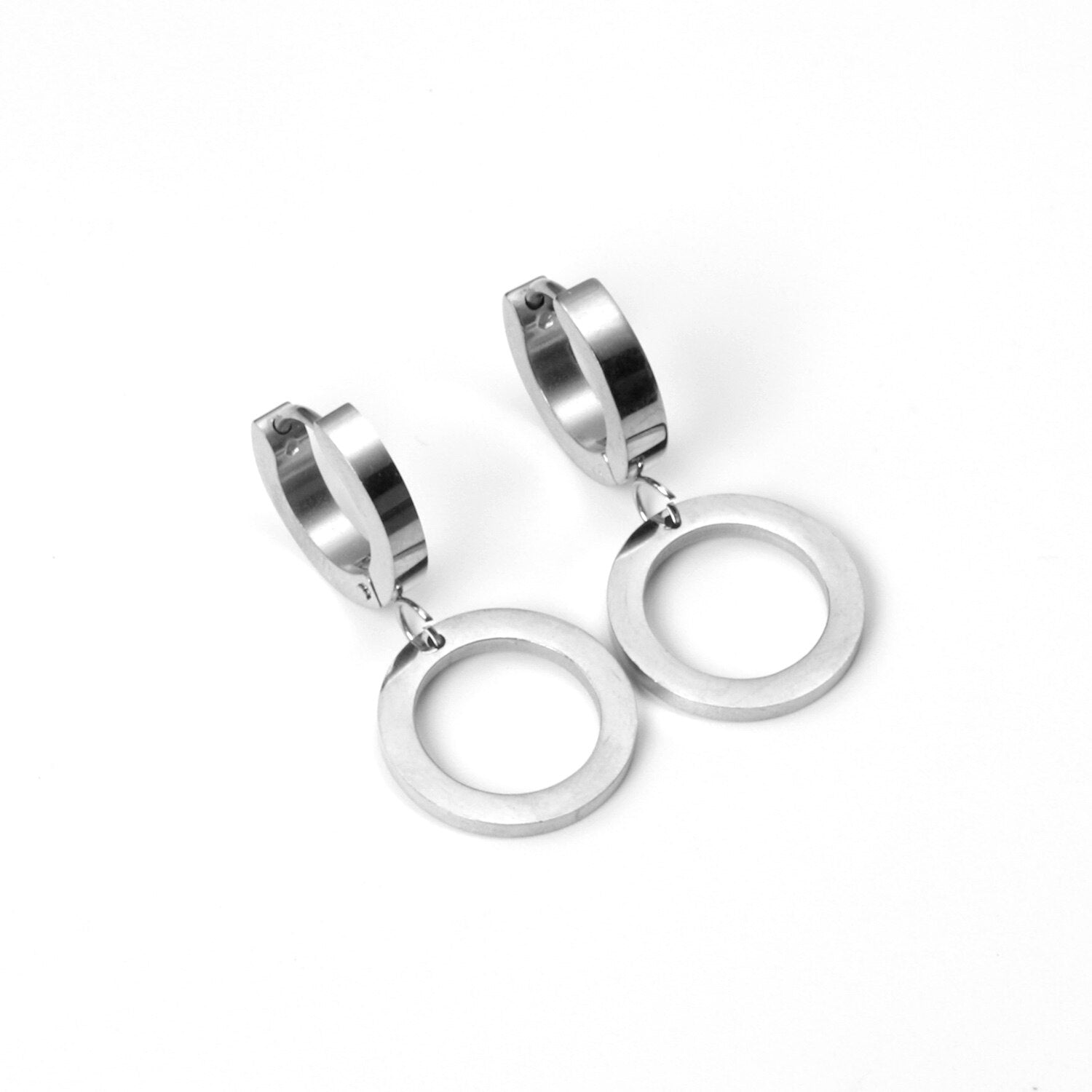 ASON Fashion Statement Piercing Drop Dangle Circle Earrings for Women Stainless Steel Jewelry asonjewelry