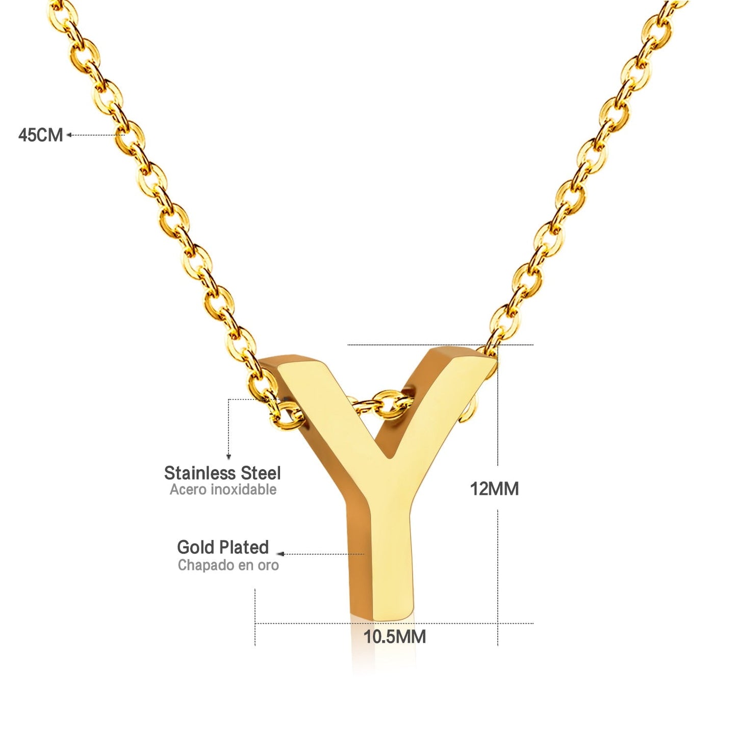 ASON Delicate Classic Style Initial 26 Letters Alphabet Chain Pendant Necklace Stainless Steel Gold Color Jewelry Chokers asonjewelry