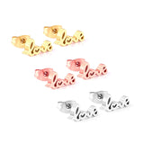 ASON 3 pares de pendientes con pasador de Color mezclado con letras de amor, conjuntos de joyería de moda al por mayor de acero inoxidable para fiesta de mujer