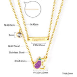 Cute Crystal Strawberry Pendant Necklace for Women Girls Stainless Steel Waterproof Sweet Choker Birthday Gifts