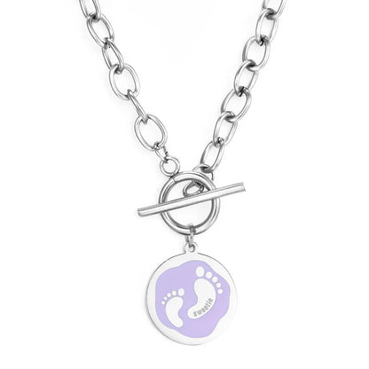 Purple Collier Blue Pattern Jewelry Link Chain Necklace For Woman Designer Charms 2022 New Aesthetic Girls Colliers asonjewelry