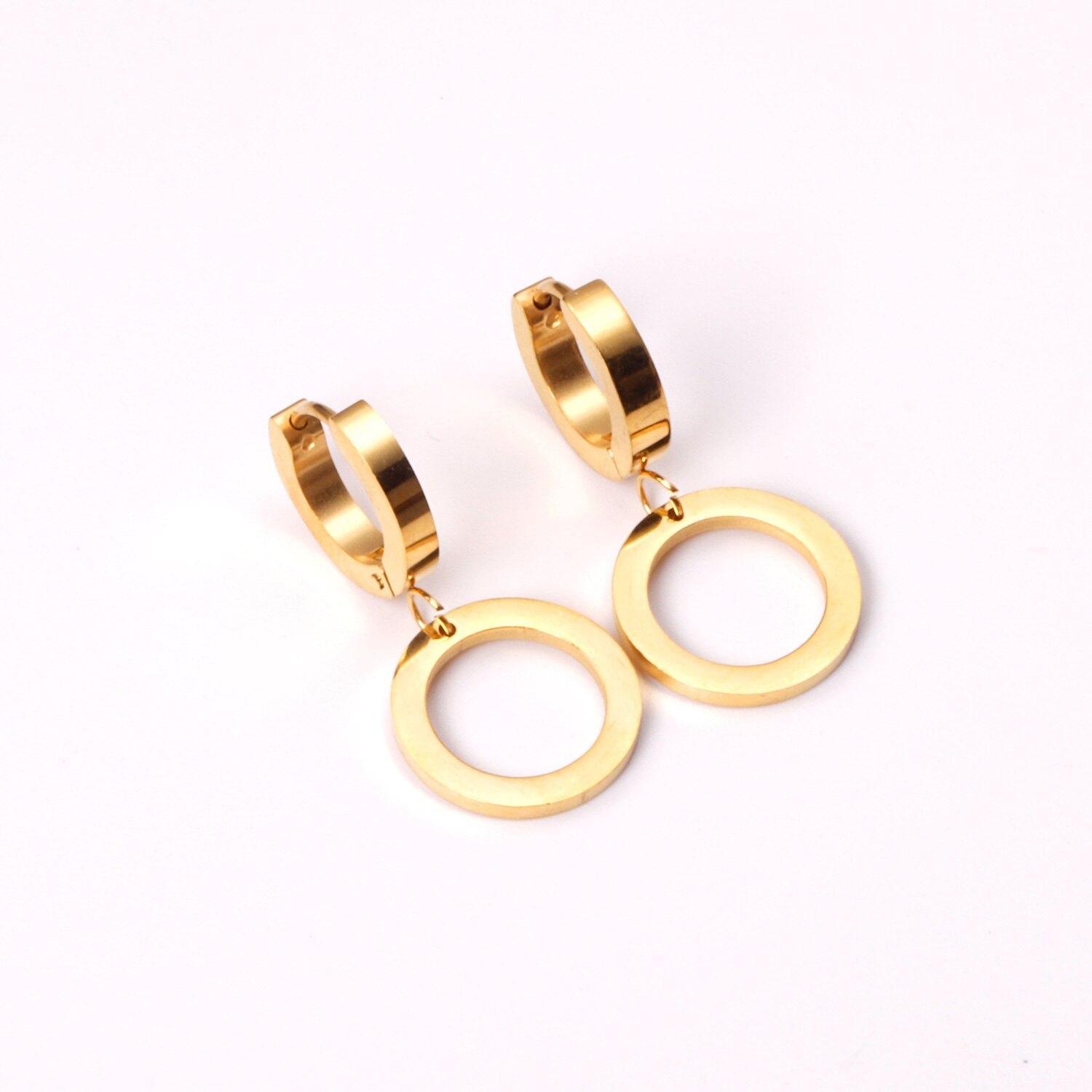 ASON Fashion Statement Piercing Drop Dangle Circle Earrings for Women Stainless Steel Jewelry asonjewelry