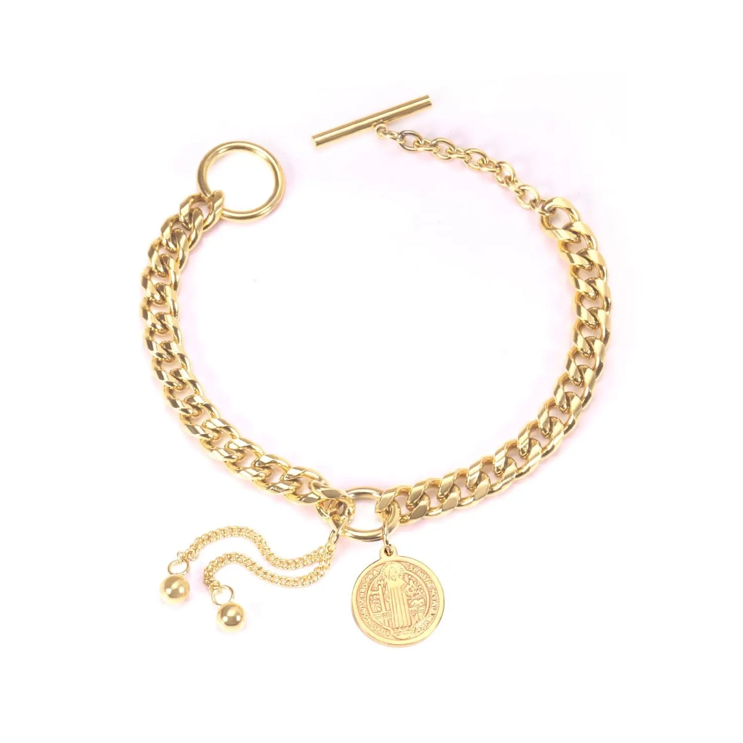 Gold Chain Bracelets Tree Heart Charms Stainless Steel Bracelet For Women/Girl Femme Round Trees Jewelry pulseras asonjewelry