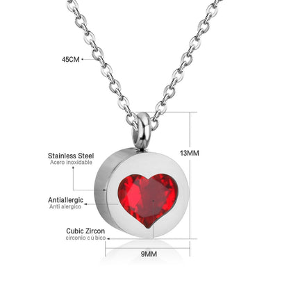 ASON Heart Cubic Zirconia Round Pendants Stainless Steel Chains Necklace Gold Color Accessories Wholesale Daily Wear Choker asonjewelry