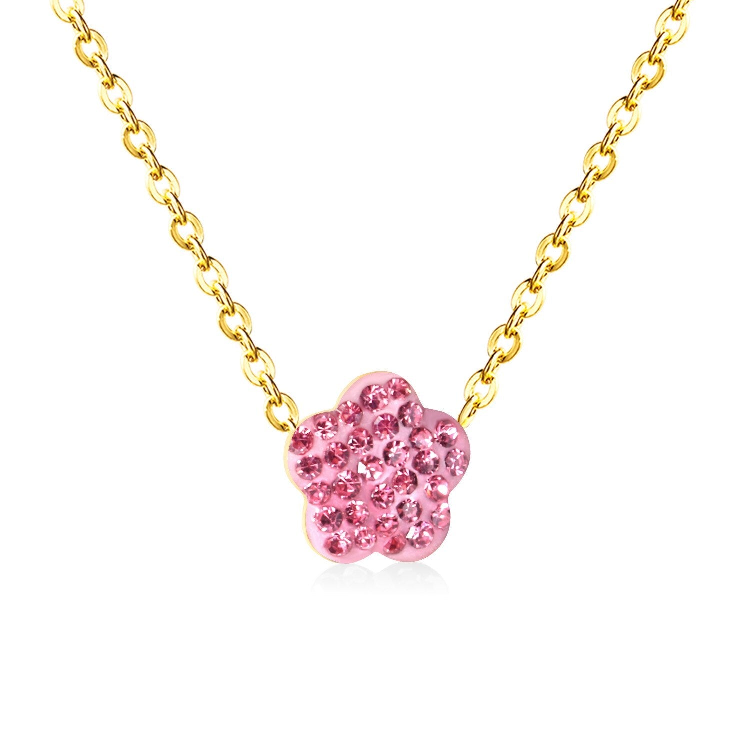 ASON Flower Clay Pendant Necklaces Stainless Steel 12 Color Wholesale Chain Jewelry Female Party Necklaces Wedding asonjewelry