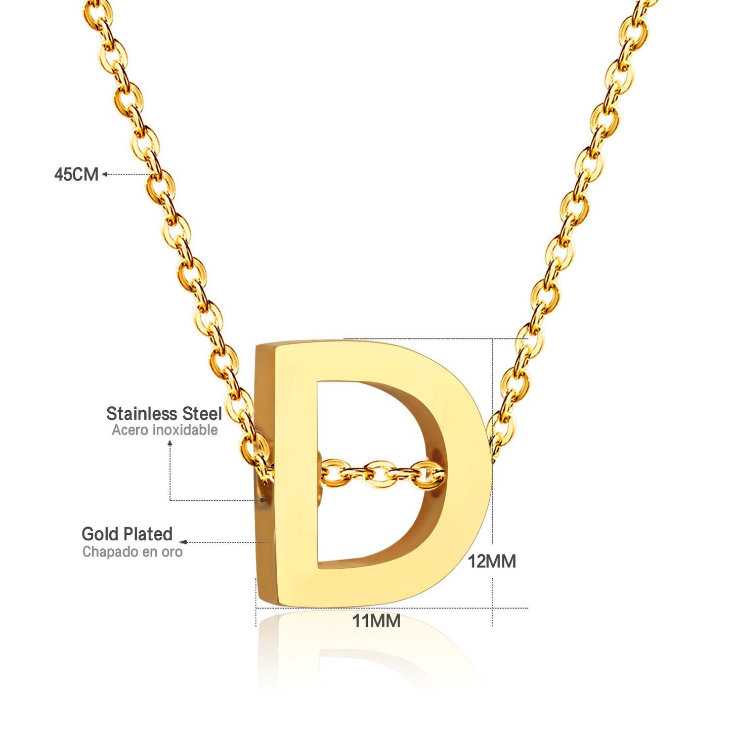 ASON Delicate Classic Style Initial 26 Letters Alphabet Chain Pendant Necklace Stainless Steel Gold Color Jewelry Chokers asonjewelry