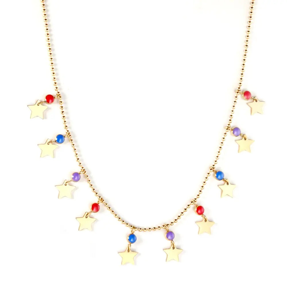 Aesthetic Bohemia Chains Collier For Women Summer Fresh Red Blue Bead Chains Colorful Necklace For Party Jewelry asonjewelry