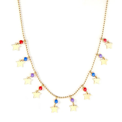 Aesthetic Bohemia Chains Collier For Women Summer Fresh Red Blue Bead Chains Colorful Necklace For Party Jewelry asonjewelry