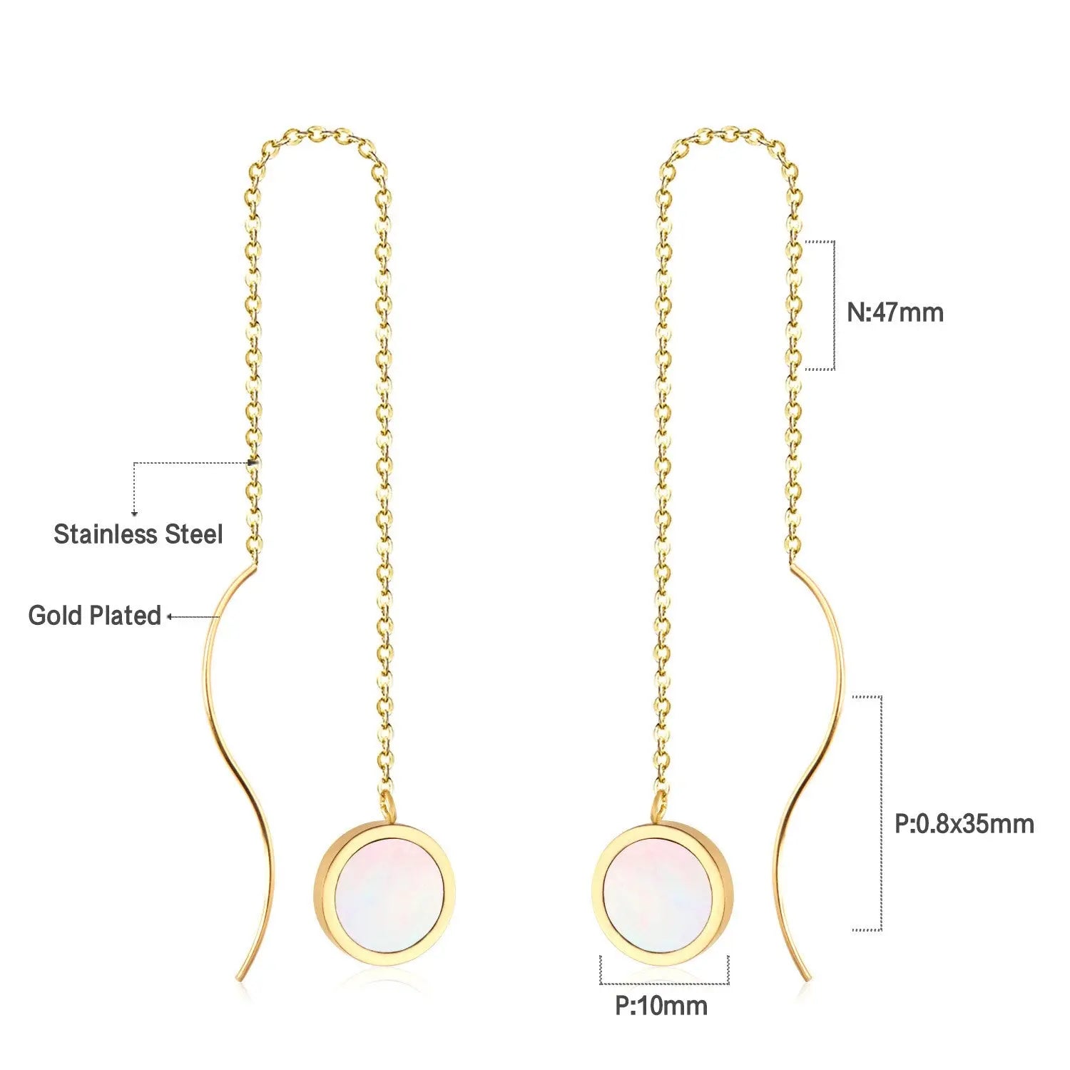 Simple Tassel Linear Chain Long Drop Earrings For Women Girl Geometric Star Hanging Ear Line Japan Korean Jewelry 2022 asonjewelry