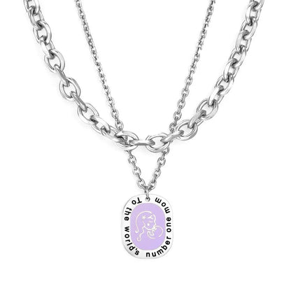 Purple Collier Blue Pattern Jewelry Link Chain Necklace For Woman Designer Charms 2022 New Aesthetic Girls Colliers asonjewelry