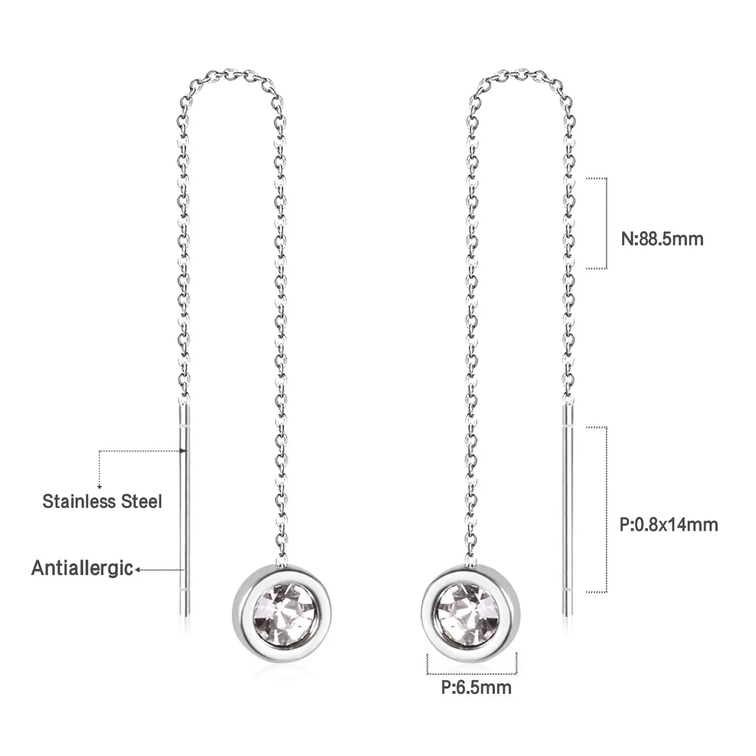 Simple Tassel Linear Chain Long Drop Earrings For Women Girl Geometric Star Hanging Ear Line Japan Korean Jewelry 2022 asonjewelry