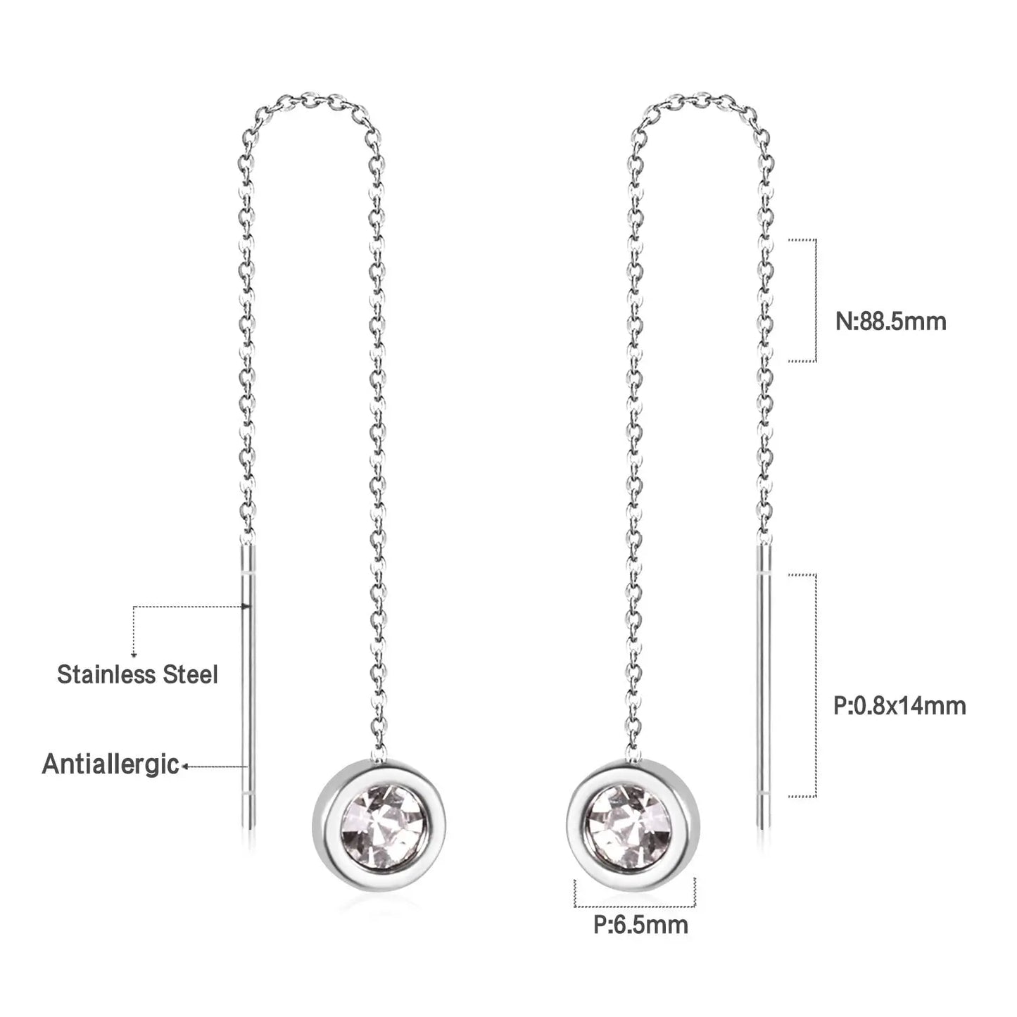 Simple Tassel Linear Chain Long Drop Earrings For Women Girl Geometric Star Hanging Ear Line Japan Korean Jewelry 2022 asonjewelry