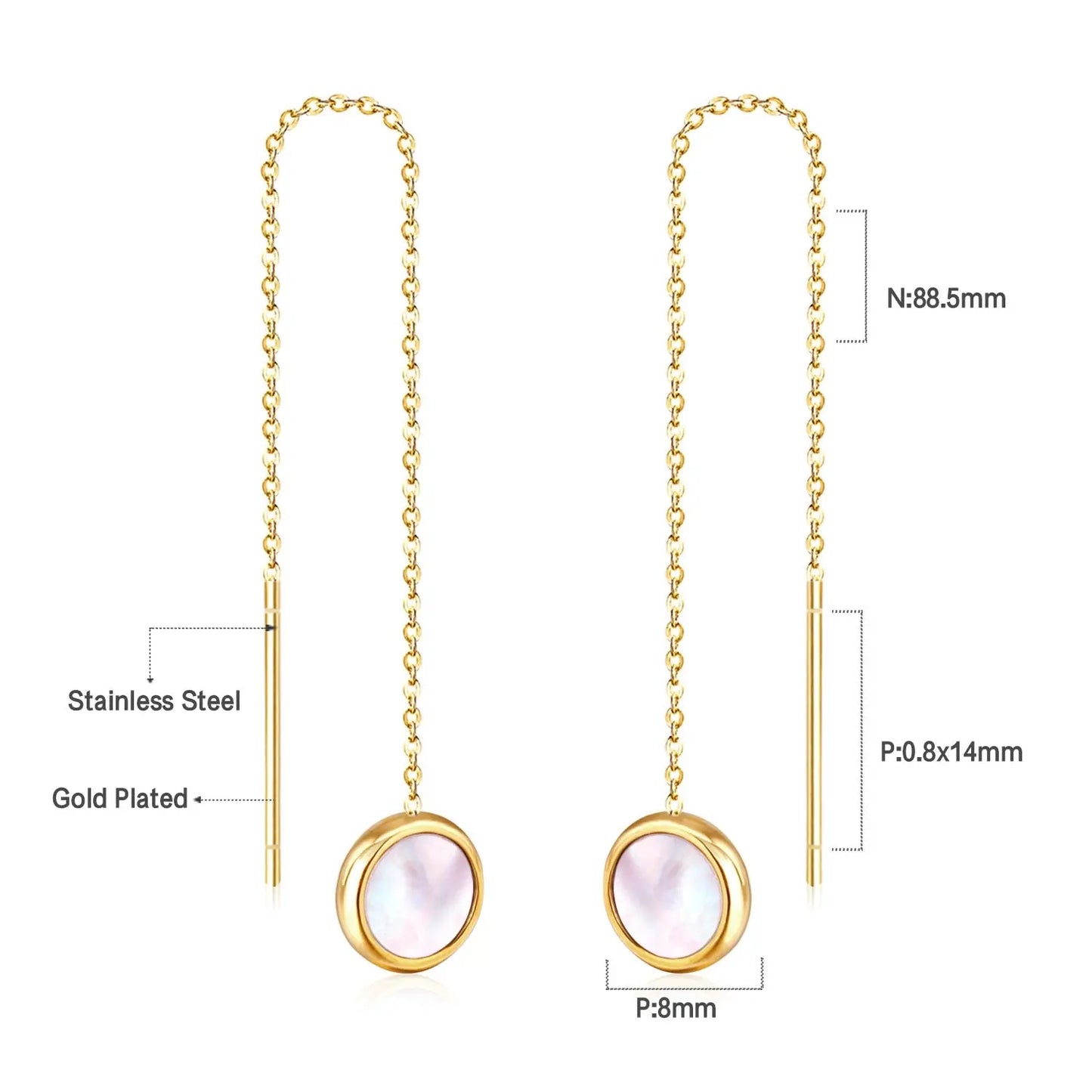 Simple Tassel Linear Chain Long Drop Earrings For Women Girl Geometric Star Hanging Ear Line Japan Korean Jewelry 2022 asonjewelry