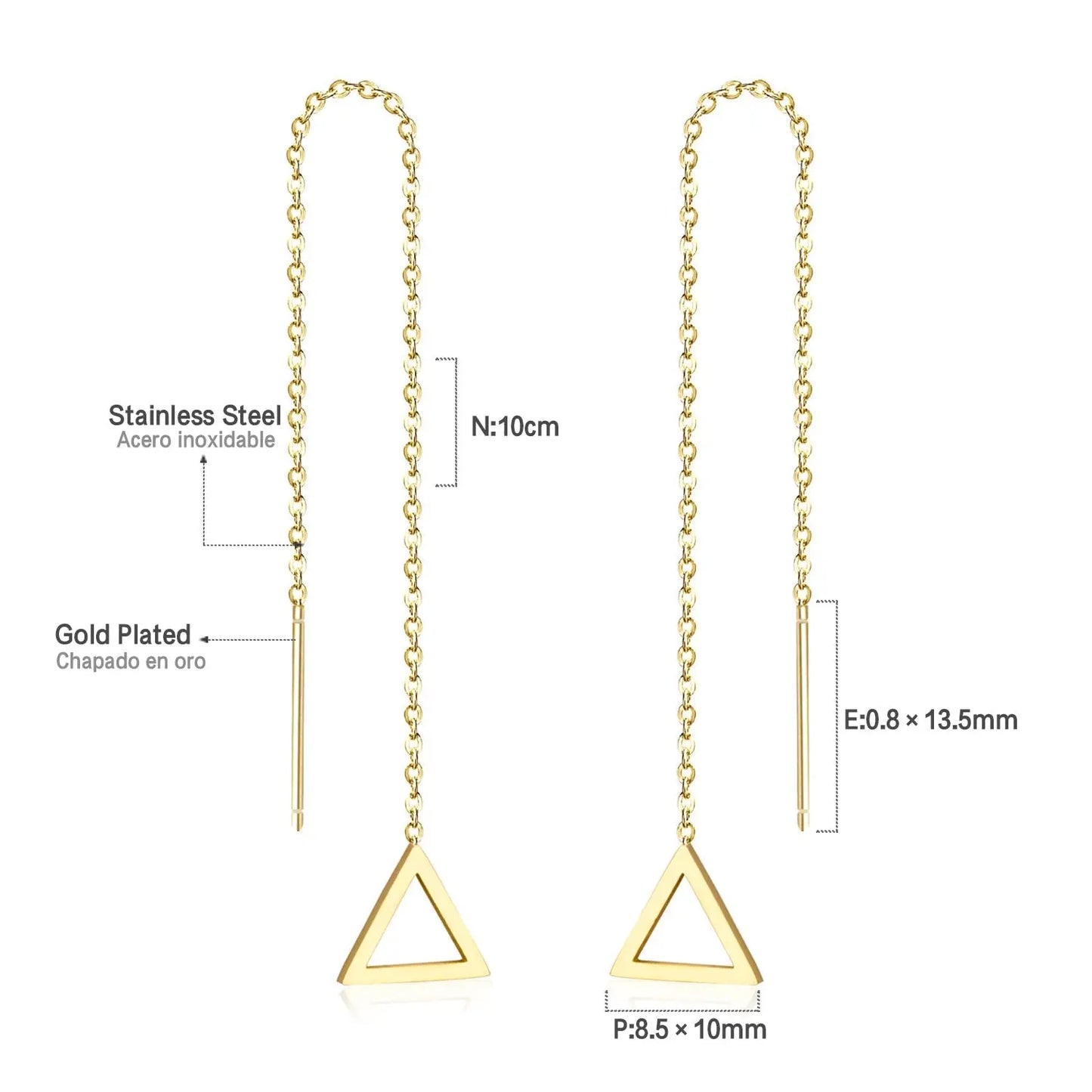 Simple Tassel Linear Chain Long Drop Earrings For Women Girl Geometric Star Hanging Ear Line Japan Korean Jewelry 2022 asonjewelry