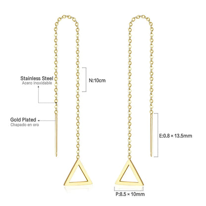 Simple Tassel Linear Chain Long Drop Earrings For Women Girl Geometric Star Hanging Ear Line Japan Korean Jewelry 2022 asonjewelry