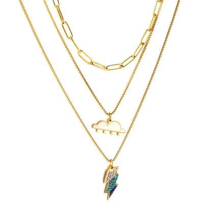 Double Layered Decor Necklaces Heart Broken Woman Choker Rainbow Multilayer Lightning Brand Design Products On Neck asonjewelry