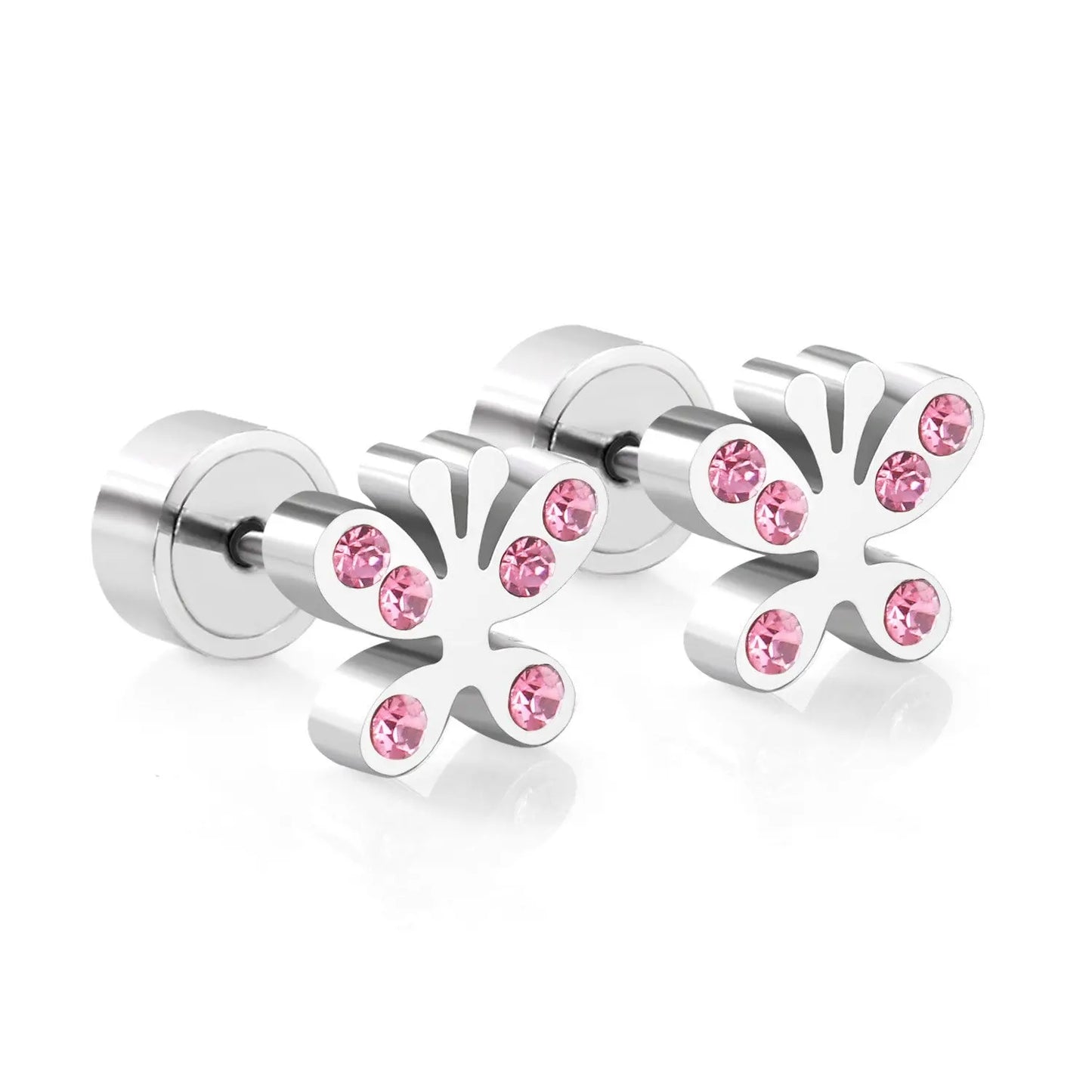 6mm 18K Stainless Steel Brincos Mini Heart Star Stud Earrings 2022 Fashion Korean For Women Girl Crystal Earings asonjewelry