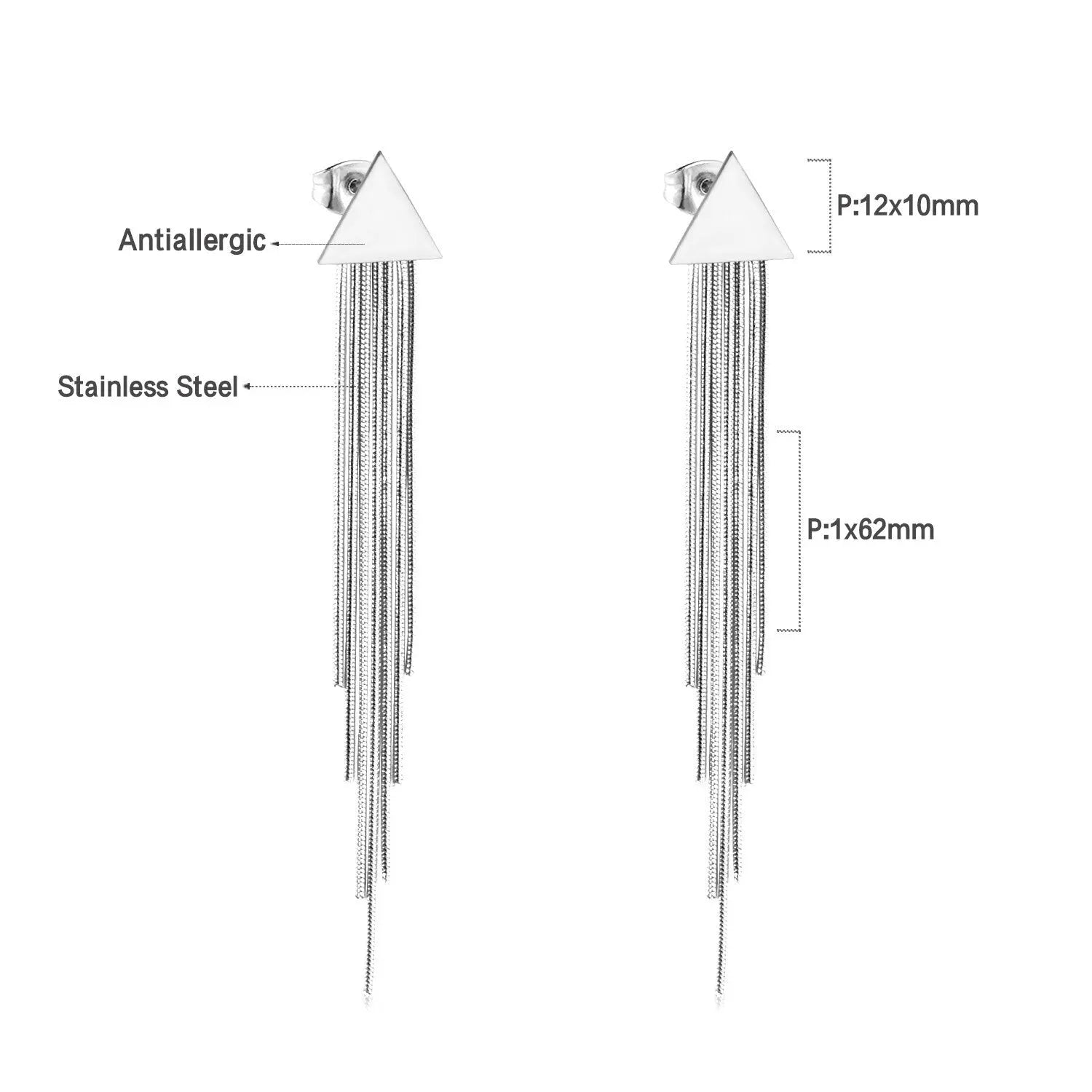 Long Chain Tassel Earrings Women's Gold Color Stainless Steel Drop Earrings Korean Fashion Party Jewelry Wholesale asonjewelry