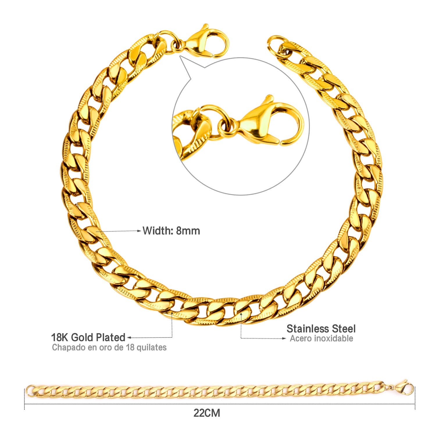 ASON 8mm Stainless Steel Stripe Bracelet Bangle for Men Women Party Gift Wholesale Fashion Jewelry asonjewelry