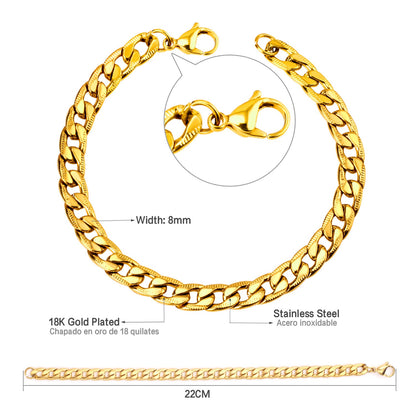 ASON 8mm Stainless Steel Stripe Bracelet Bangle for Men Women Party Gift Wholesale Fashion Jewelry asonjewelry