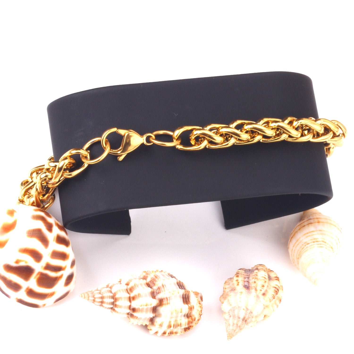 7mm Chain Bracelets Stainless Steel Gold Color for Men Women Party Gift Fashion Bangle Jewelry asonjewelry