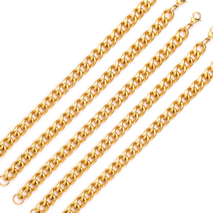Fashion 10mm Stainless Steel Chain Bracelet For Women asonjewelry