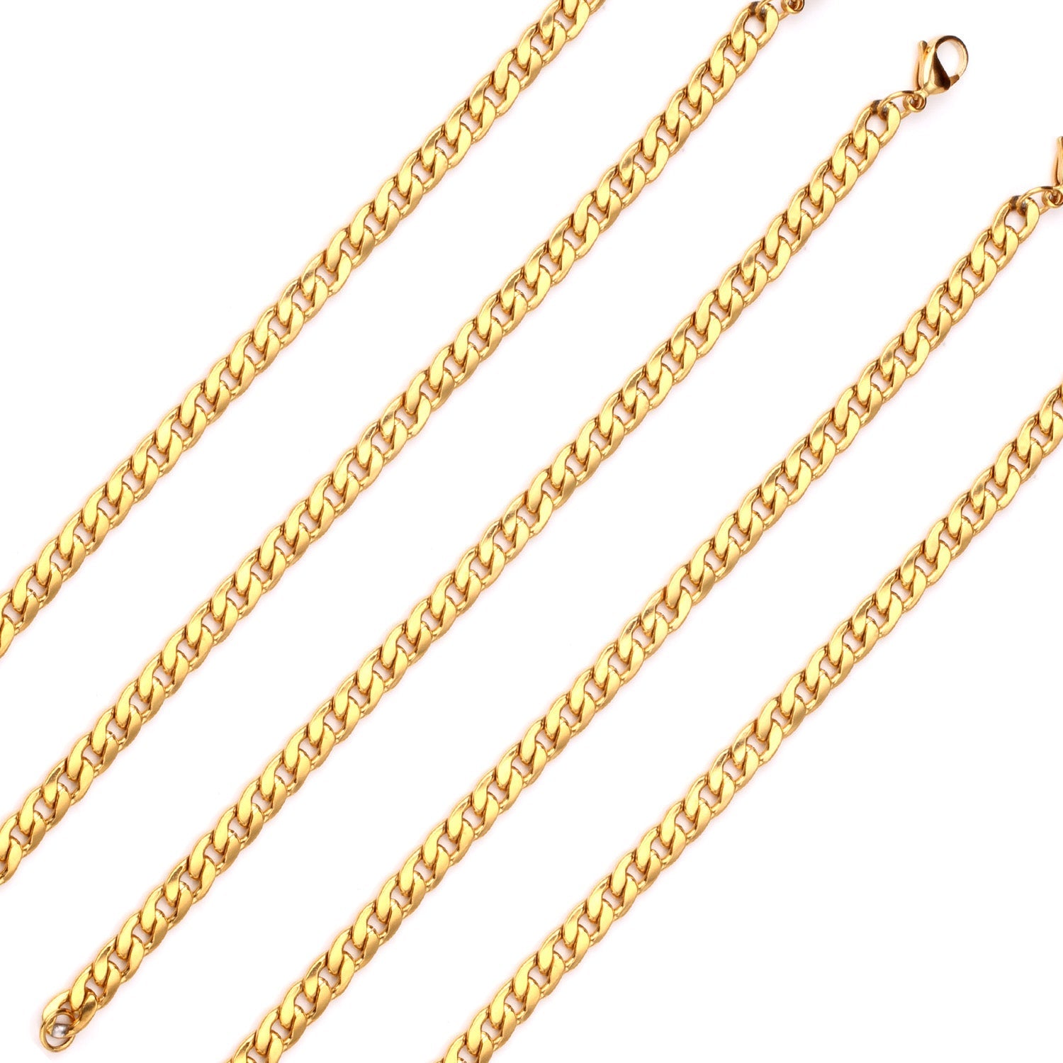 ASON 7mm Chain Bracelets Stainless Steel Gold Color for Men Women Party Gift Fashion Bangle Jewelry asonjewelry