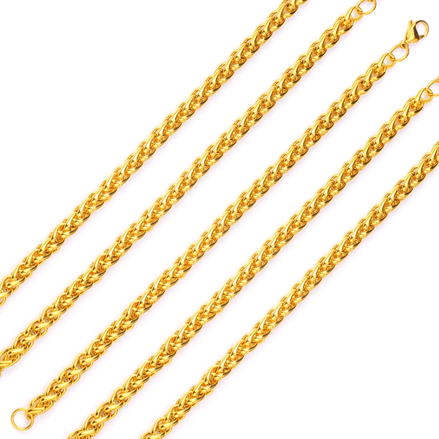 7mm Chain Bracelets Stainless Steel Gold Color for Men Women Party Gift Fashion Bangle Jewelry asonjewelry