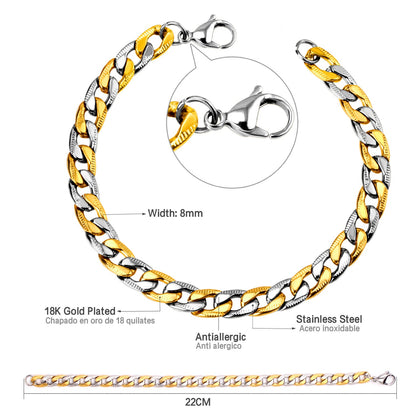 ASON 8mm Stainless Steel Stripe Bracelet Bangle for Men Women Party Gift Wholesale Fashion Jewelry asonjewelry